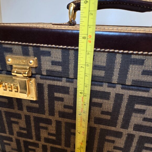 Rare Fendi Vintage Zucca Pattern Canvas Leather Jewelry Box/Handbag - Picture 6 of 16